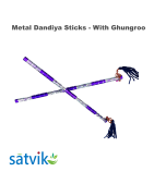 Assorted Metal Dandiya Sticks with Ghungroo, 1 Pair of Multi Color Metal Dandiya Sticks for Navratri Festival/Dandiya Raas